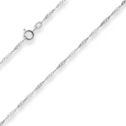 1,8mm Singapurkette Silberkette Collier Halskette aus 925 Silber 90cm