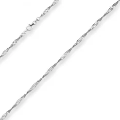 2,9mm Singapurkette Silberkette Collier Halskette aus 925 Silber rhodiniert 45cm
