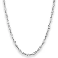 3,8mm Singapurkette Silberkette Collier Halskette aus 925 Silber rhodiniert 60cm