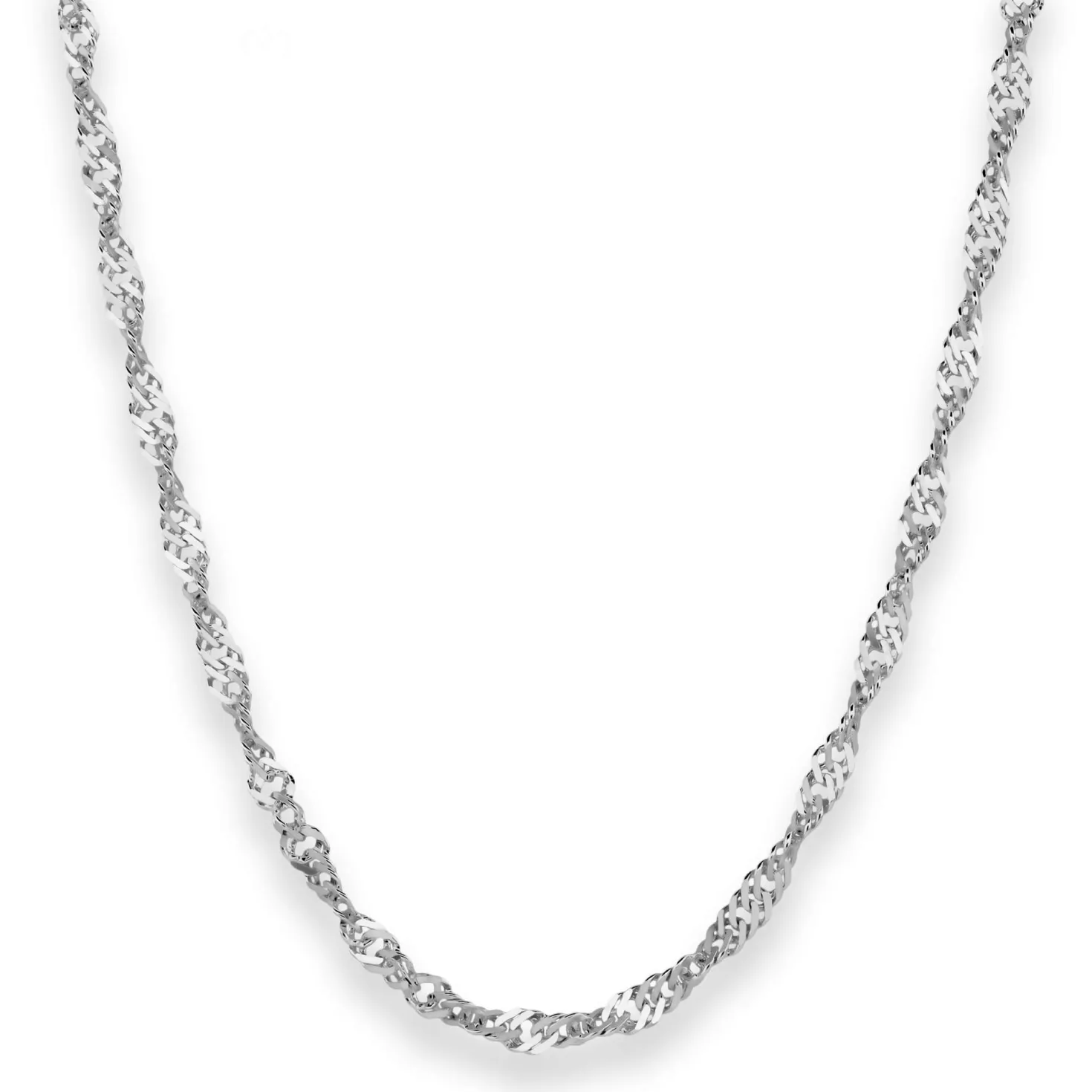 3,8mm Singapurkette Silberkette Collier Halskette aus 925 Silber rhodiniert 60cm