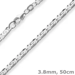 3,8mm S-Panzerkette Silberkette Collier Halskette aus 925 Silber 50cm