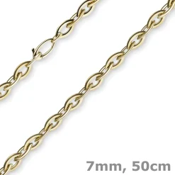 7mm Spitz-Anker-Kette aus 585 Gold Gelbgold 50cm Halsschmuck Collier Halskette