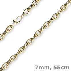 7mm Spitz-Anker-Kette aus 585 Gold Gelbgold 55cm Halsschmuck Collier Halskette