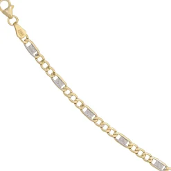 3,7mm Steg-Panzerarmband Armband Armkette aus 333 Gold Gelbgold 19cm
