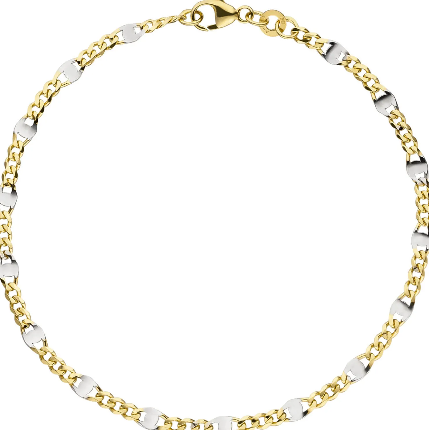 2mm Stegpanzerarmband Armkette Armband, 333 Gold Gelbgold, 19cm
