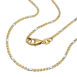 1,4mm Stegpanzer Kette Halskette Collier aus 585 Gold Gelbgold, 45cm