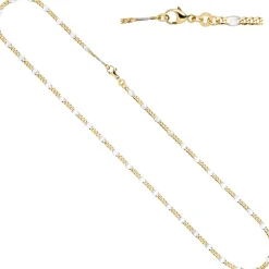 2mm Stegpanzerkette Kette Collier Goldkette, 333 Gold Gelbgold, 45cm