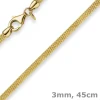 3mm Strickcollier Kette Halsreif 750 Gold Gelbgold 45cm Damen Goldkette