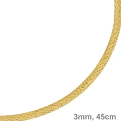3mm Strickcollier Kette Halsreif 750 Gold Gelbgold 45cm Damen Goldkette