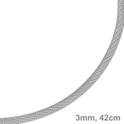 3mm Strickcollier Kette Halsreif, 585 Gold Weißgold, 42cm, Damen