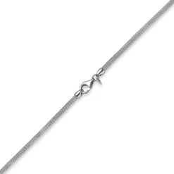 3mm Strickcollier Kette Halsreif, 585 Gold Weißgold, 45cm, Damen
