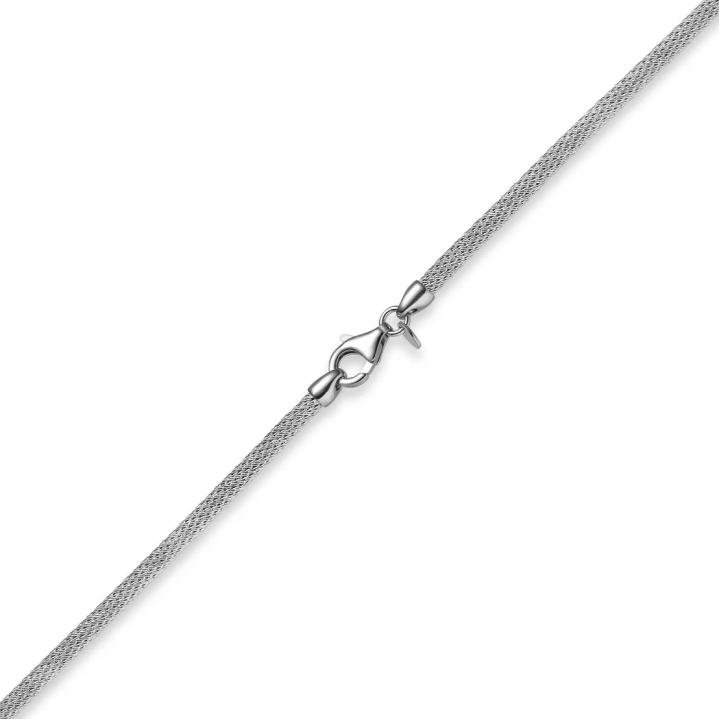 3mm Strickcollier Kette Halsreif, 585 Gold Weißgold, 50cm, Damen