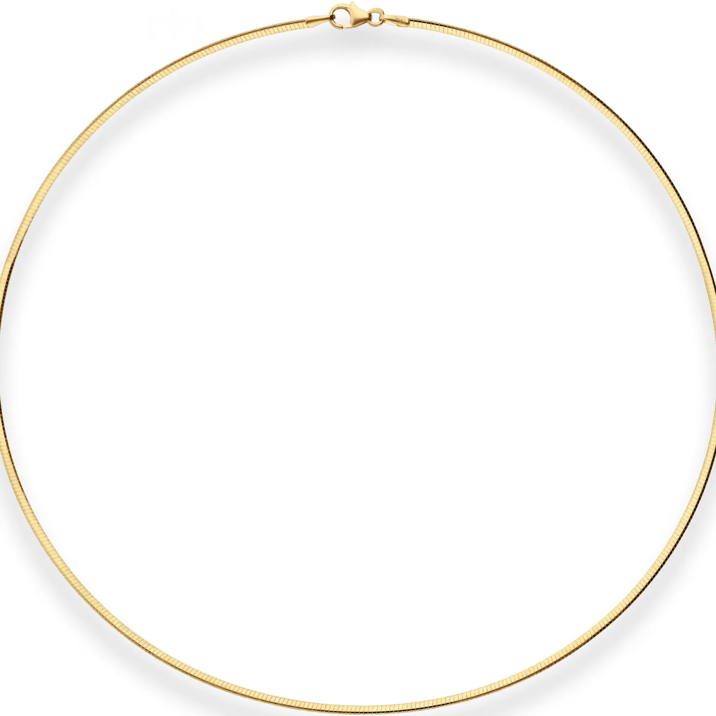 1,9mm Tondakette oval Collier Omegareif Halskette aus 585 Gold Gelbgold 45cm