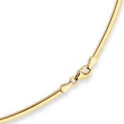 2,4mm Tondakette oval Collier Wendeomega flach aus 585 Gold gelb/weiß 42cm