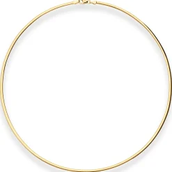 2,4mm Tondakette oval Collier Wendeomega flach aus 585 Gold gelb/weiß 42cm