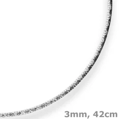 3mm Tondakette oval Silberkette Collier Halskette aus 925 Silber 42cm