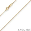 0,7mm Veneziakette Collier Halskette aus 375 Gold Gelbgold 42cm