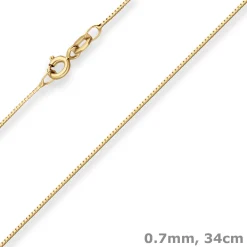 0,7mm Veneziakette Collier Halskette aus 585 Gold Gelbgold 34cm