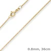 0,8mm Veneziakette Goldkette Collier Halskette aus 585 Gold Gelbgold 36cm