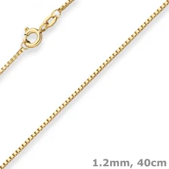 1,2mm Veneziakette Goldkette Collier Halskette aus 333 Gold Gelbgold 40cm