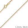 1,2mm Veneziakette Goldkette Collier Halskette aus 333 Gold Gelbgold 36cm