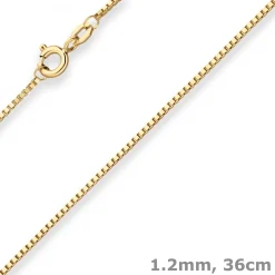 1,2mm Veneziakette Goldkette Collier Halskette aus 333 Gold Gelbgold 36cm