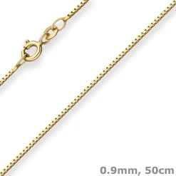 0,9mm Veneziakette Goldkette Collier Halskette aus 333 Gold Gelbgold 50cm
