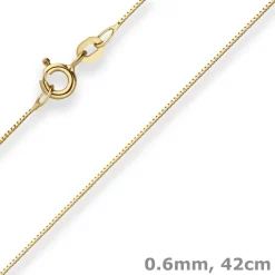 0,6mm Veneziakette Goldkette Collier Halskette aus 585 Gold Gelbgold 42cm