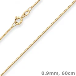 0,9mm Veneziakette Goldkette Collier Halskette aus 333 Gold Gelbgold 60cm