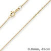 0,8mm Veneziakette Goldkette Collier Halskette aus 585 Gold Gelbgold 45cm