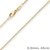 0,9mm Veneziakette Goldkette Collier Halskette aus 585 Gold Gelbgold 45cm