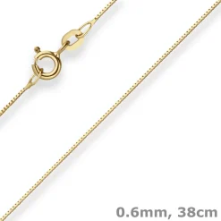 0,6mm Veneziakette Goldkette Collier Halskette aus 585 Gold Gelbgold 38cm