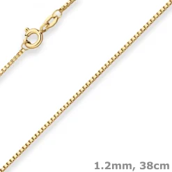 1,2mm Veneziakette Goldkette Collier Halskette aus 333 Gold Gelbgold 38cm