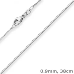 0,9mm Veneziakette Goldkette Collier Halskette aus 750 Gold Weißgold 38cm