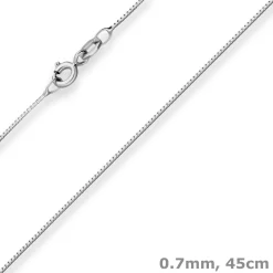 0,7mm Veneziakette Goldkette Collier Halskette aus 375 Gold Weißgold 45cm