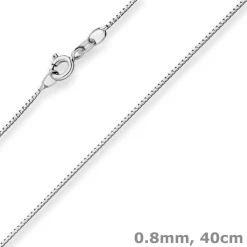 0,8mm Veneziakette Goldkette Collier Halskette aus 585 Gold Weißgold 40cm