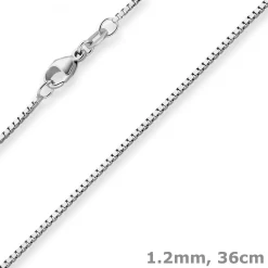 1,2mm Veneziakette Goldkette Collier Halskette aus 750 Gold Weißgold 36cm
