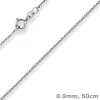 0,9mm Veneziakette Kette Collier aus 925 Silber rhodiniert 50cm mit Zwischenöse