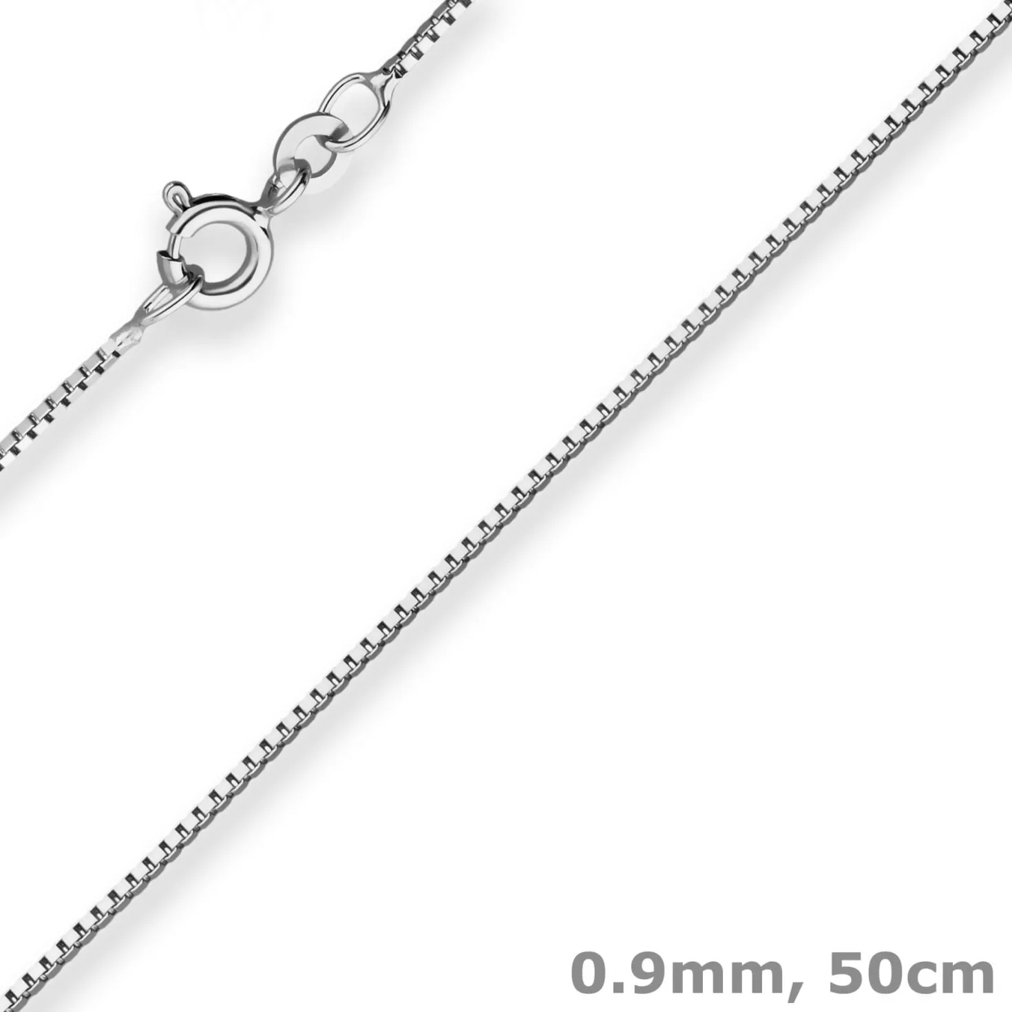 0,9mm Veneziakette Kette Collier aus 925 Silber rhodiniert 50cm mit Zwischenöse
