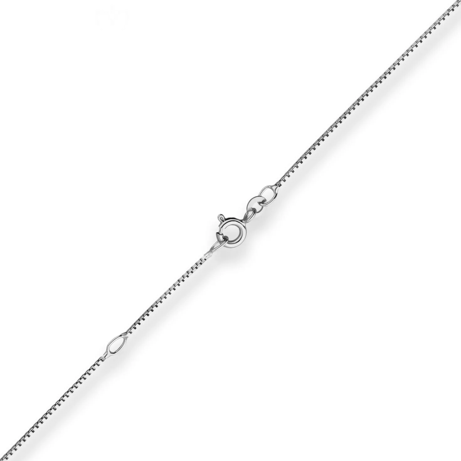 0,9mm Veneziakette Kette Collier aus 925 Silber rhodiniert 50cm mit Zwischenöse