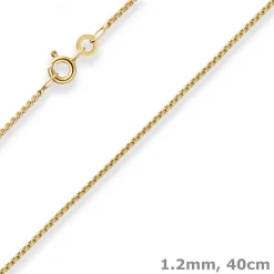 1,2mm Veneziakette rund Collier Halskette aus 333 Gold Gelbgold 40cm