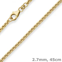 2,7mm Veneziakette rund Goldkette Collier Halskette aus 333 Gold Gelbgold 45cm