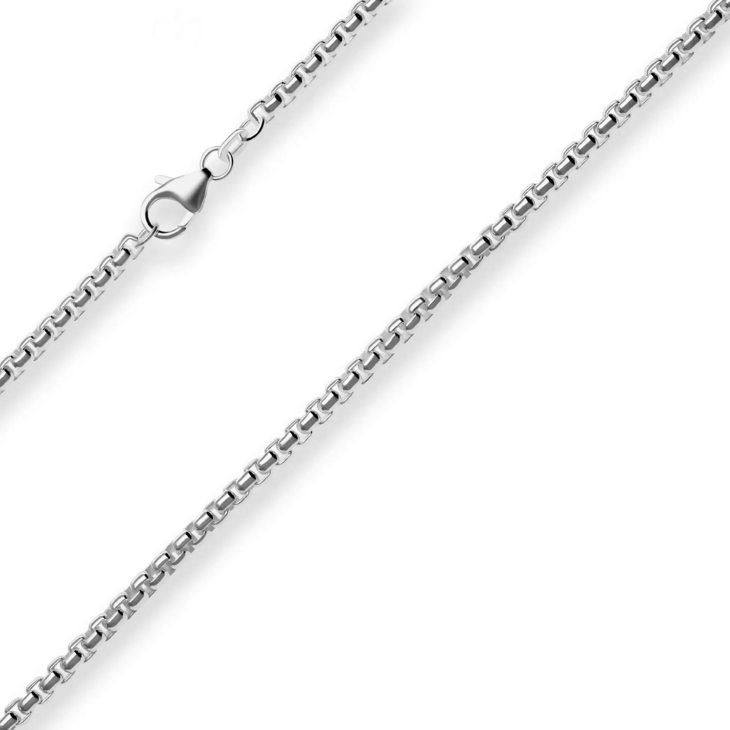 3,7mm Veneziakette rund Kette Collier Halskette aus 925 Silber rhodiniert 55cm