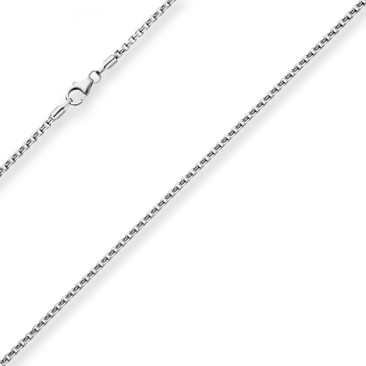 2mm Veneziakette rund Kette Collier Halskette aus 925 Silber rhodiniert 42cm