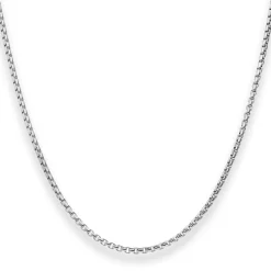 2mm Veneziakette rund Kette Collier Halskette aus 925 Silber rhodiniert 40cm