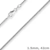 1,5mm Veneziakette rund Silberkette Collier Halskette aus 925 Silber 42cm