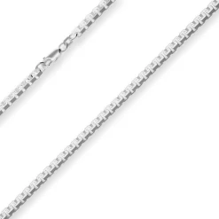 4,6mm Veneziakette sechskant Silberkette Collier Halskette aus 925 Silber 50cm