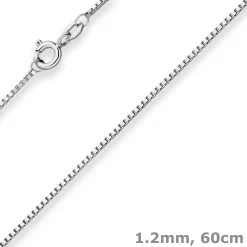 1,2mm Veneziakette Silberkette Collier Halskette aus 925 Silber rhodiniert 60cm