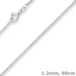 1,2mm Veneziakette Silberkette Collier Halskette aus 925 Silber 90cm