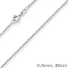 0,9mm Veneziakette Silberkette Collier Halskette aus 925 Silber rhodiniert 80cm